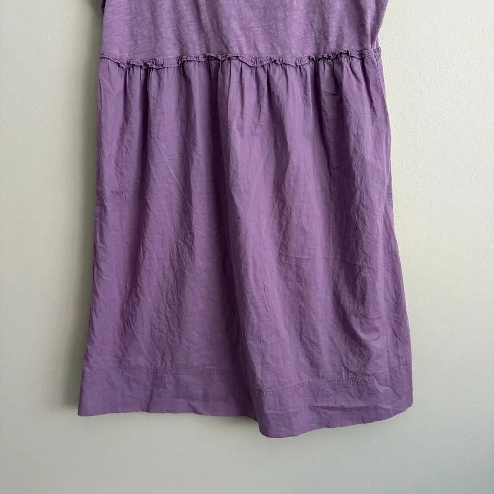 J Crew Womens Purple Sleeveless Dress Size Medium Scoop Neck Cotton Casual